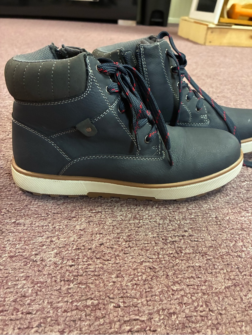 Sonoma Navy and Brown Kids' Lace-Up Ankle Boots